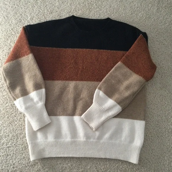 Striped Warm Thick Sweater - Picture 1 of 6